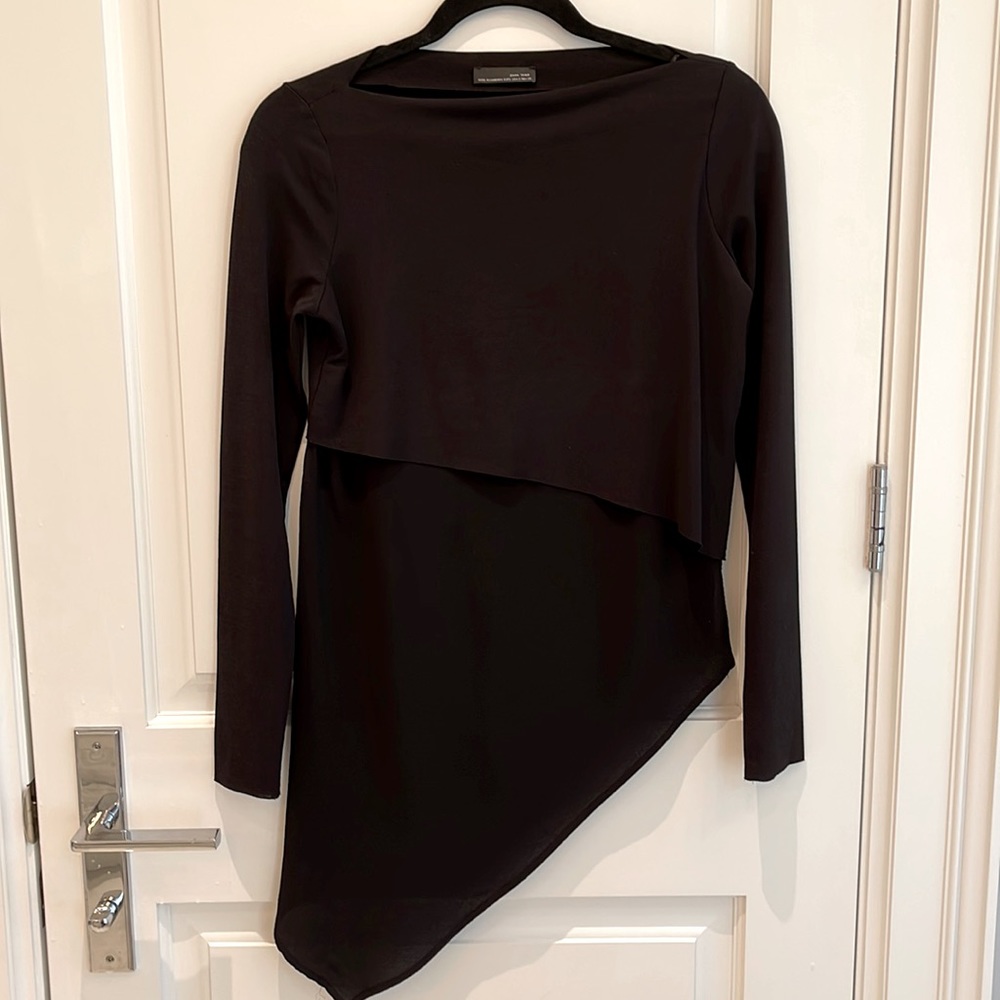 Asymmetrical Zara stretchy black tunic